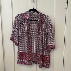 💕Max Studio Red and Blue Geometric Shirt